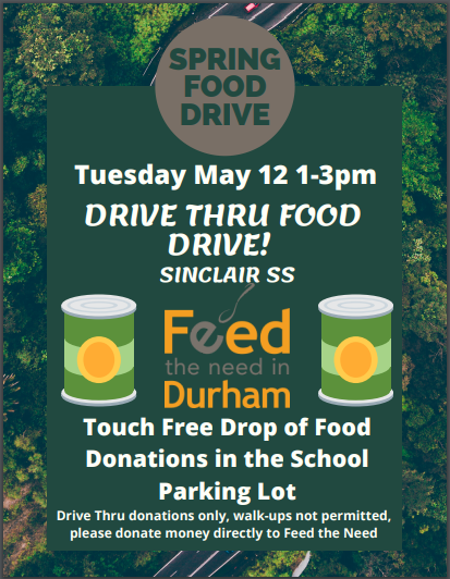 Spring Food Drive - Sinclair Secondary School